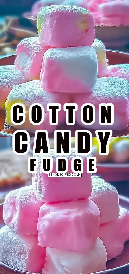 Pinterest pin (Design 1) for Fluffy Cotton Candy Fudge: An Incredible Ultimate Recipe