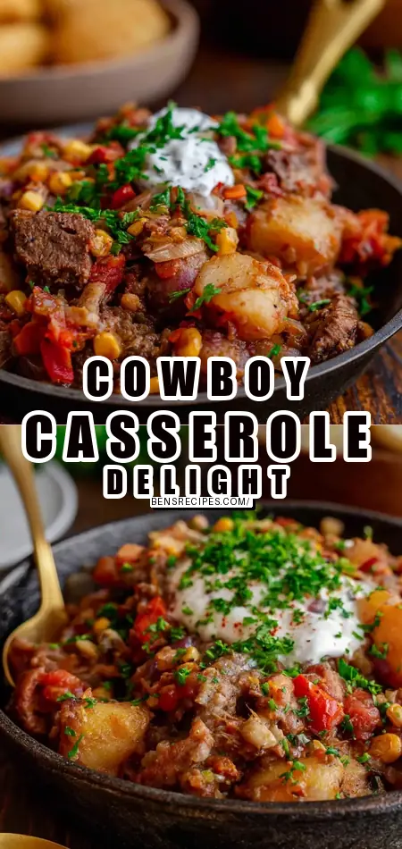 Pinterest pin (Design 1) for Crock Pot Cowboy Casserole
