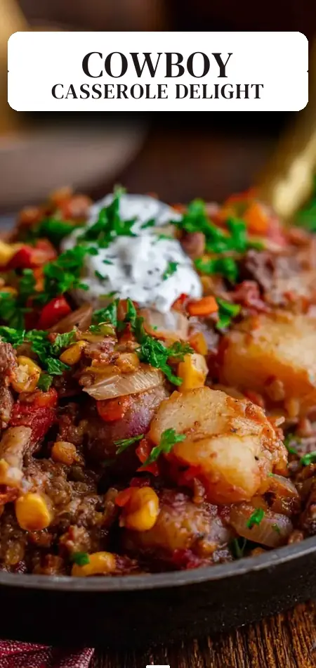 Pinterest pin (Design 2) for Crock Pot Cowboy Casserole