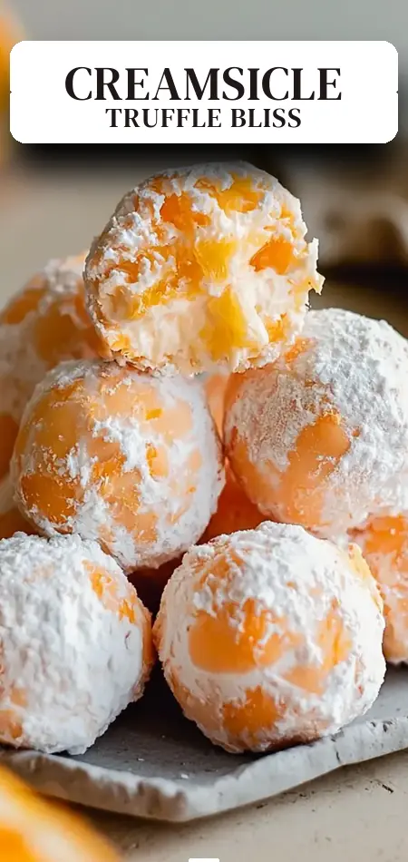 Pinterest pin (Design 2) for No-Bake Orange Creamsicle Truffles Recipe
