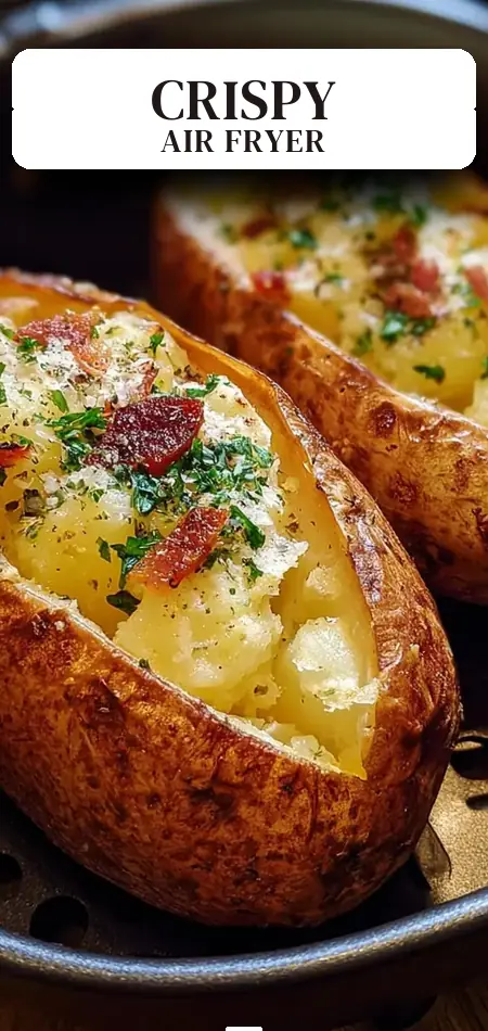 Pinterest pin (Design 2) for Air Fryer Baked Potatoes