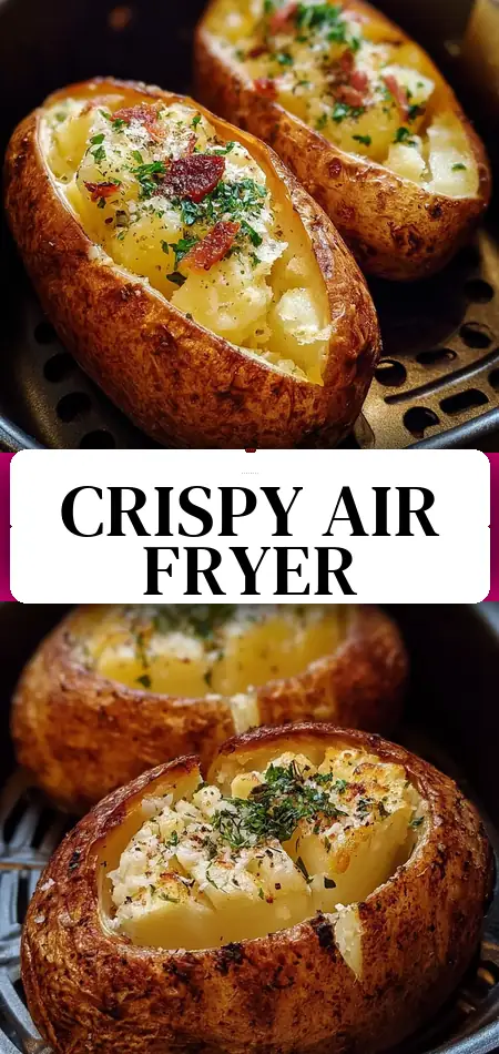 Pinterest pin (Design 3) for Air Fryer Baked Potatoes