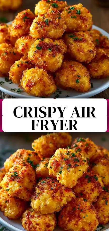 Pinterest pin (Design 3) for Air Fryer Chicken Bites 20 Irresistible Crispy Golden.