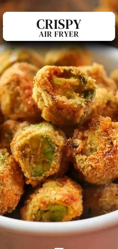 Pinterest pin (Design 2) for Crispy Air Fryer Okra