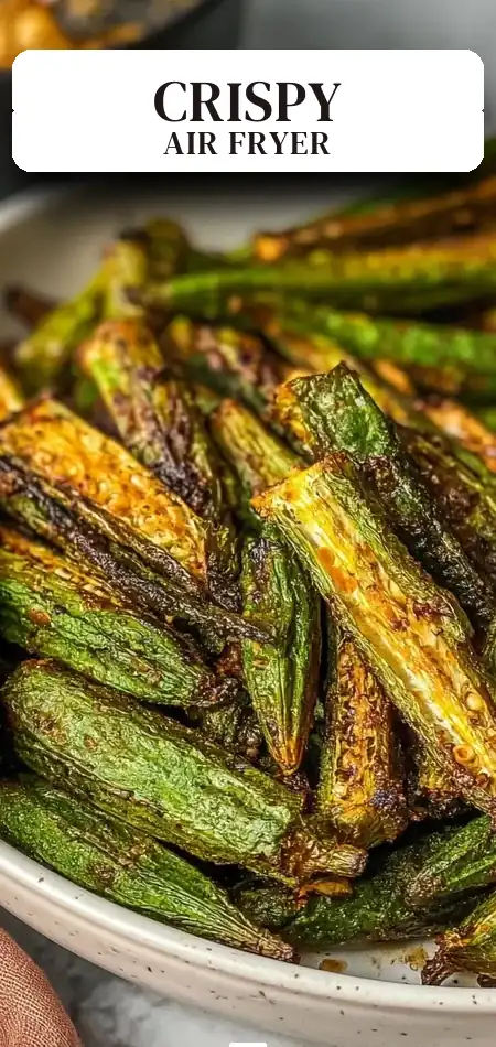 Pinterest pin (Design 2) for Air Fryer Okra