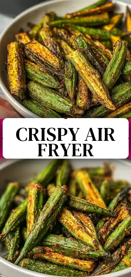Pinterest pin (Design 3) for Air Fryer Okra