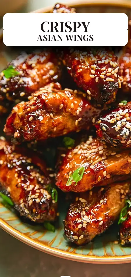 Pinterest pin (Design 2) for Asian Air Fryer Chicken Wings