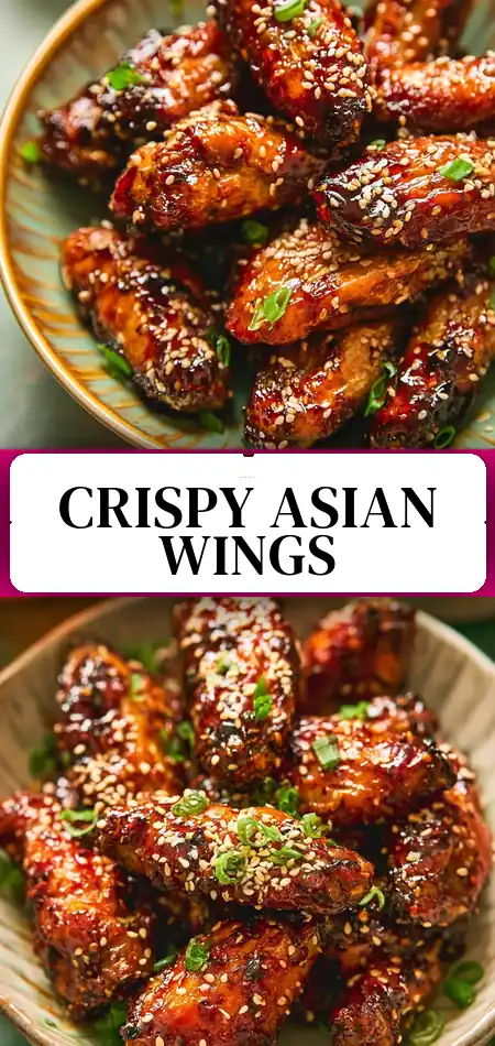 Pinterest pin (Design 3) for Asian Air Fryer Chicken Wings