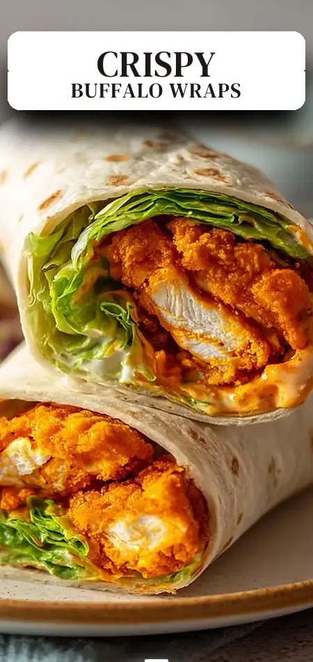 Pinterest pin (Design 2) for Crispy Buffalo Chicken Wraps You’ll Crave Every Time!