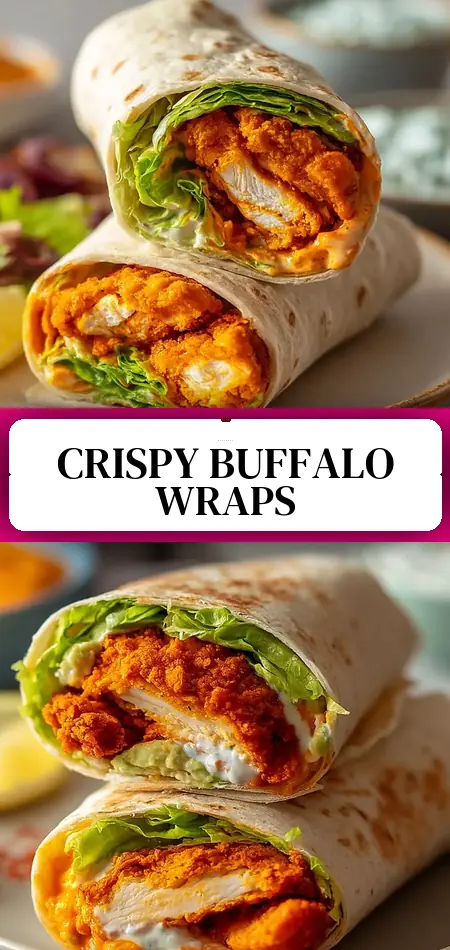 Pinterest pin (Design 3) for Crispy Buffalo Chicken Wraps You’ll Crave Every Time!