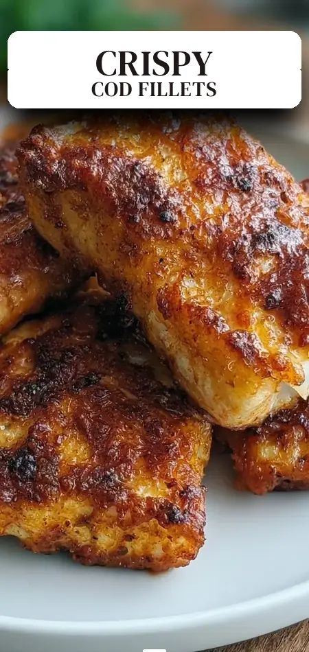 Pinterest pin (Design 2) for Crispy Air Fryer Cod Fillets