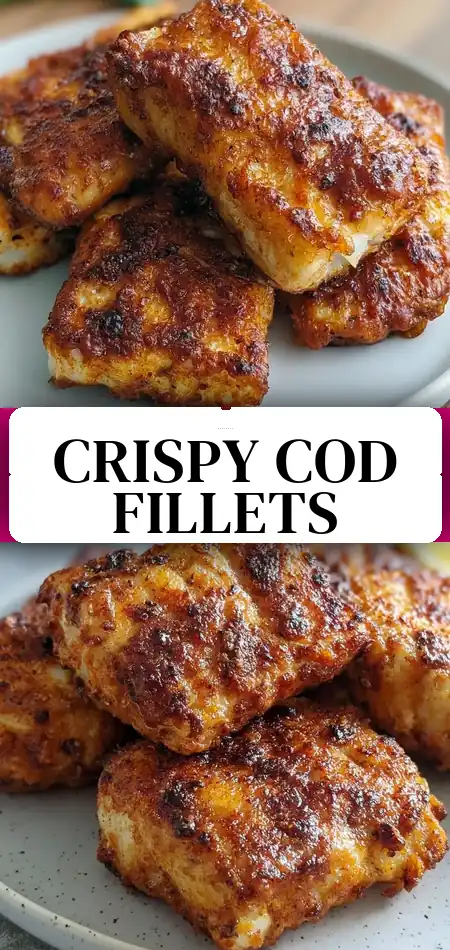 Pinterest pin (Design 3) for Crispy Air Fryer Cod Fillets