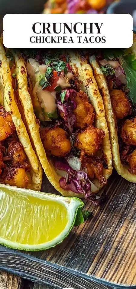 Pinterest pin (Design 2) for Crispy Chickpea Tacos