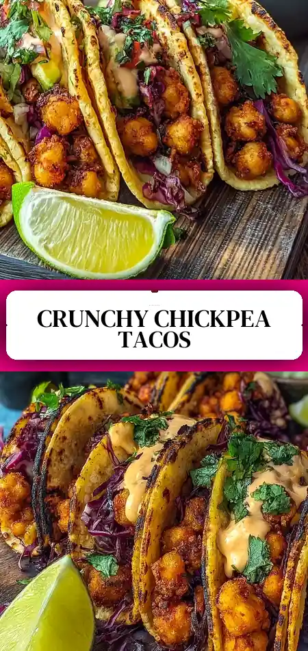 Pinterest pin (Design 3) for Crispy Chickpea Tacos