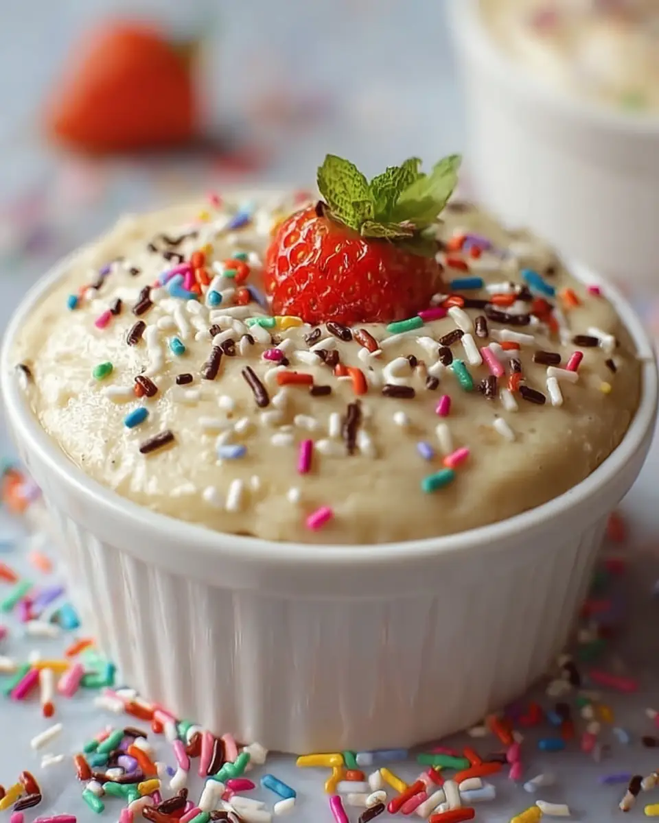 A delicious plate of Cake Batter Protein Pudding