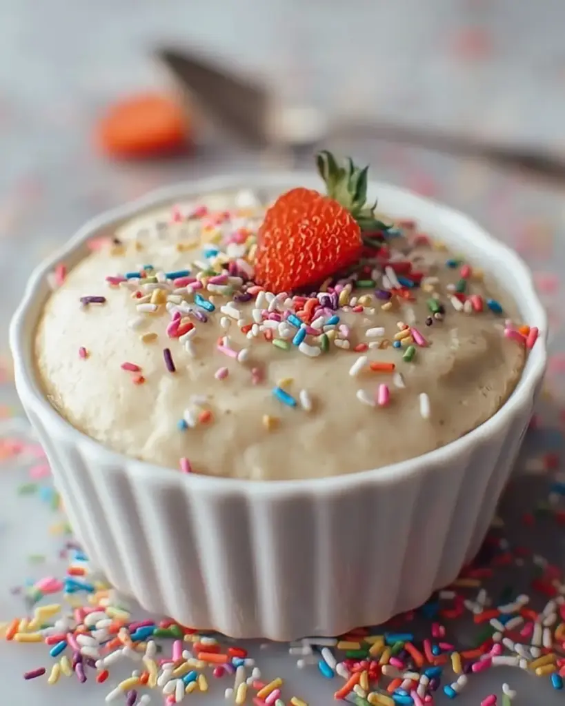 A delicious plate of Cake Batter Protein Pudding