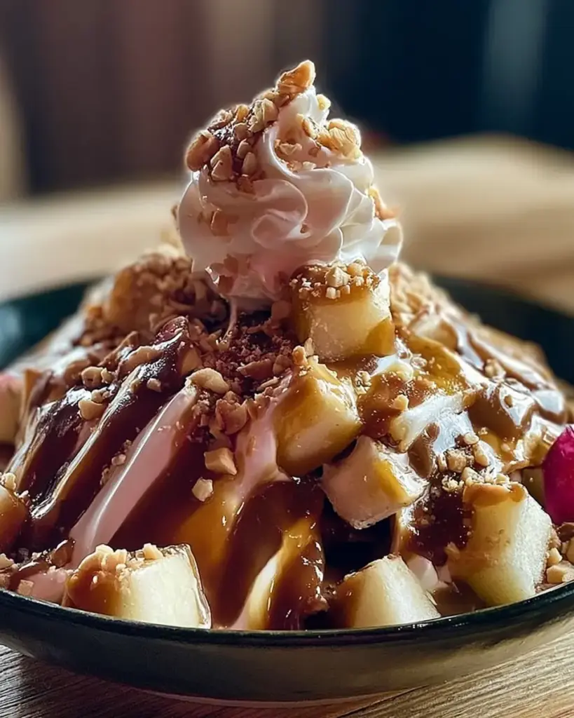 A delicious plate of Caramel Apple Nachos