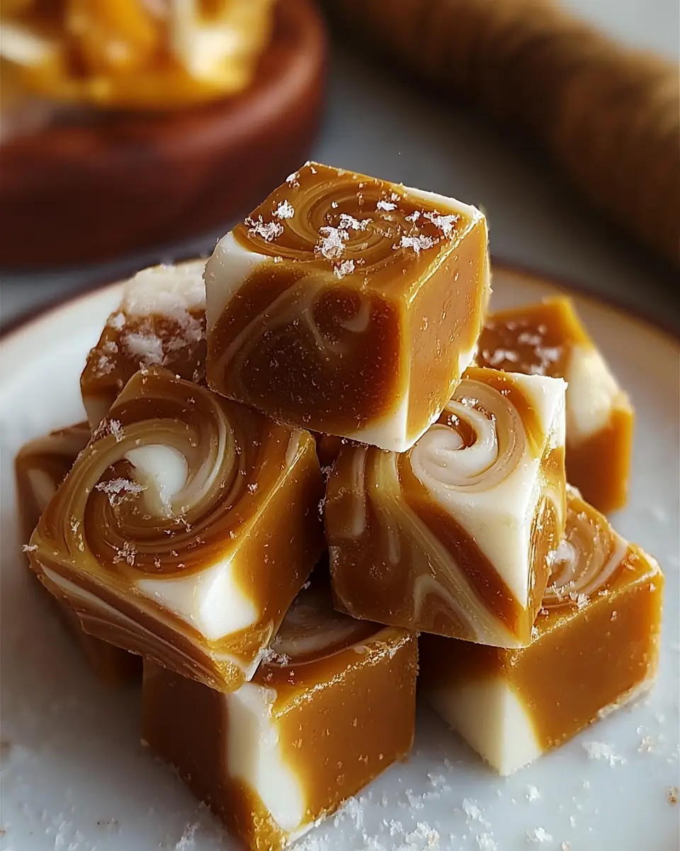 A delicious plate of Caramel Swirl Cream Candies