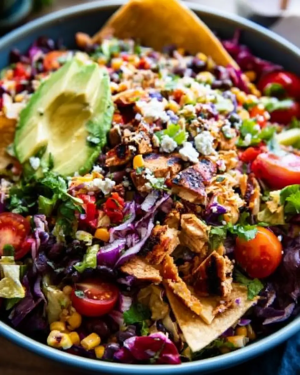 A delicious plate of Chipotle Chicken Chopped Salad