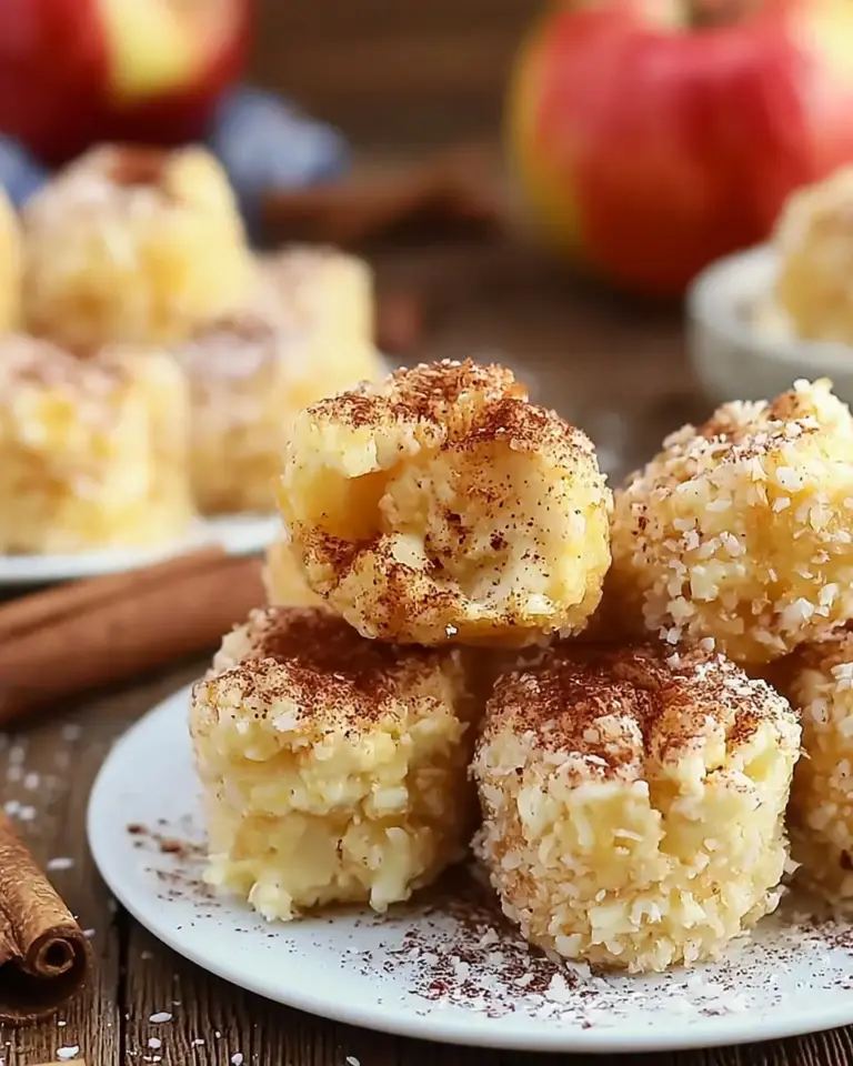 A delicious plate of Cinnamon Apple Cottage Cheese Bites