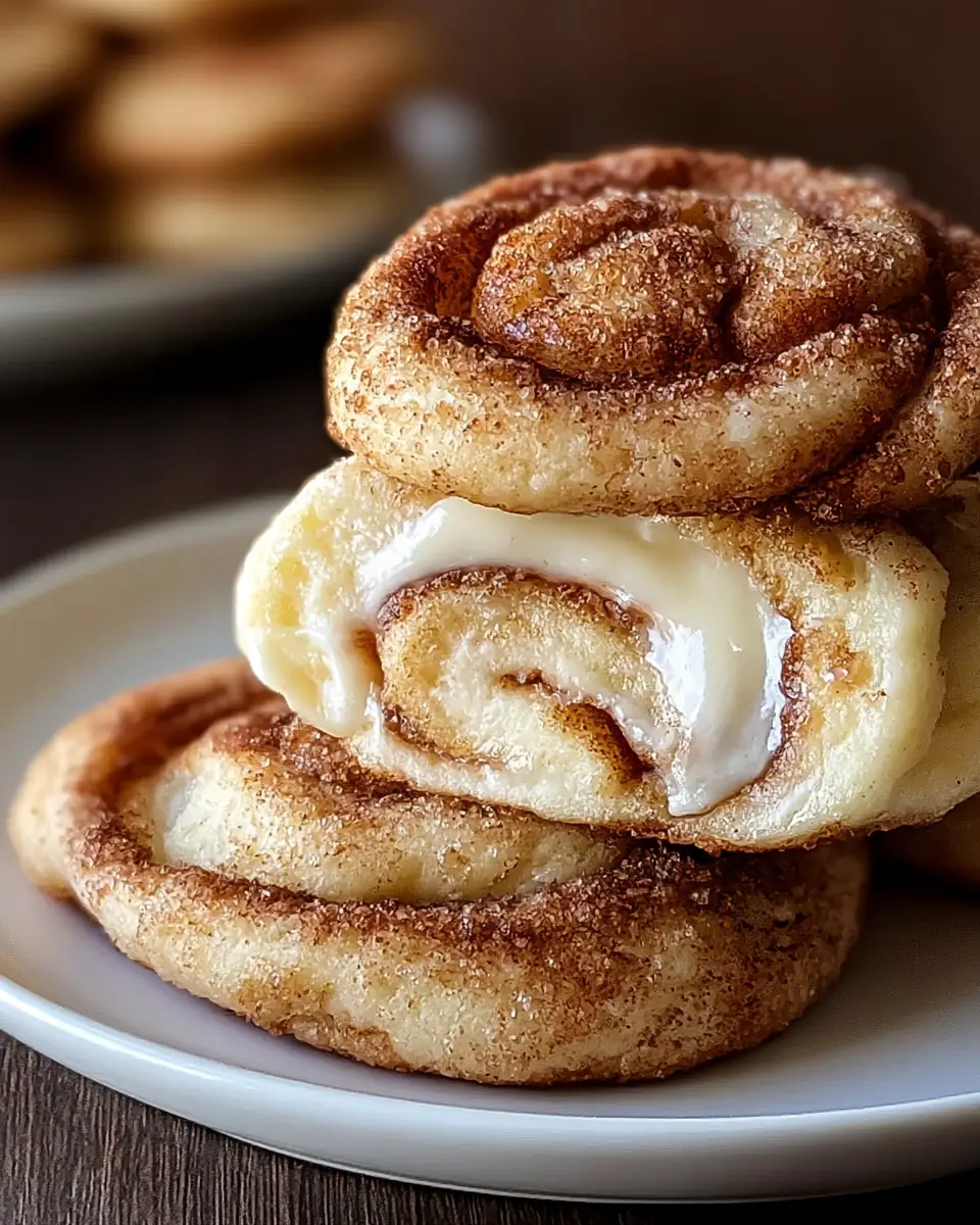 A delicious plate of Cinnamon Roll Cheesecake Cookies That Melt in Your Mouth