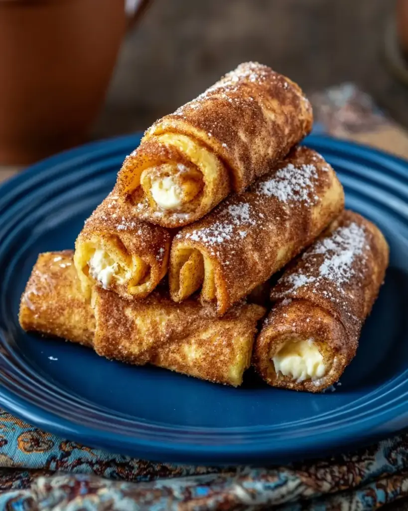 A delicious plate of Cinnamon Sugar French Toast Roll-Ups