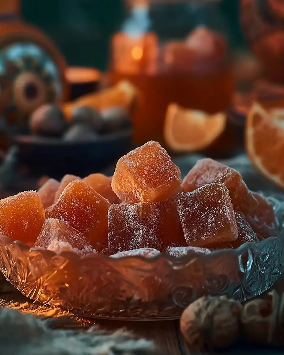 A delicious plate of Classic Homemade Orange Candy