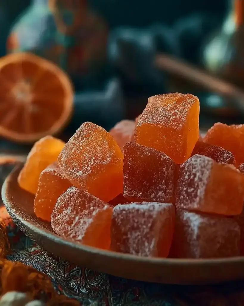 A delicious plate of Classic Homemade Orange Candy