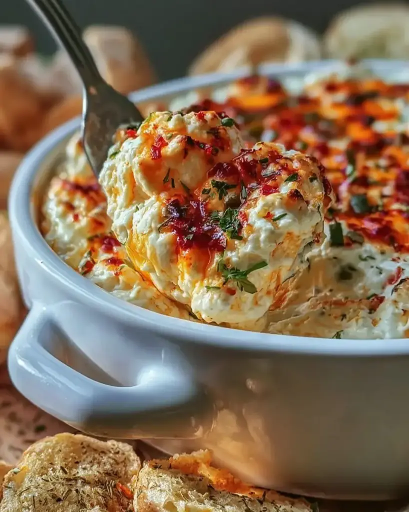A delicious plate of Cottage Cheese Buffalo Dip