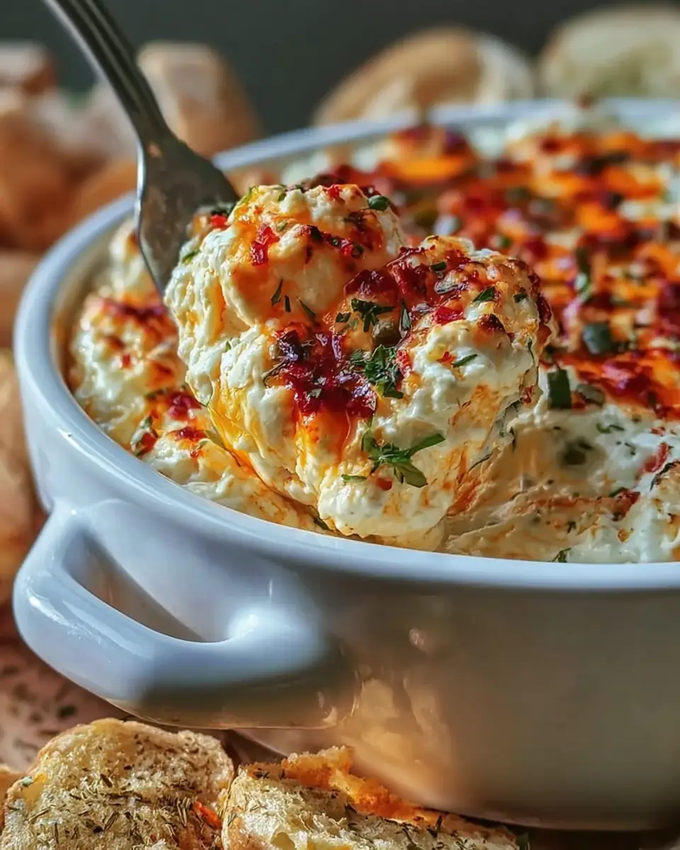 A delicious plate of Cottage Cheese Buffalo Dip
