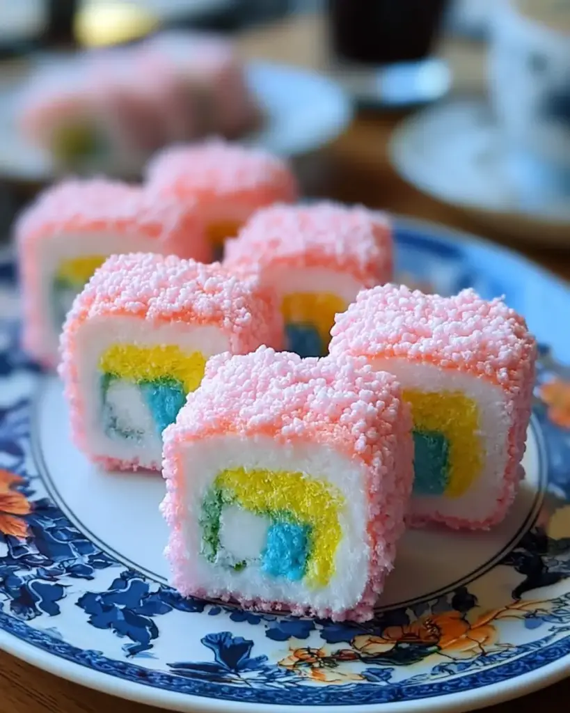 A delicious plate of Cotton Candy Sushi