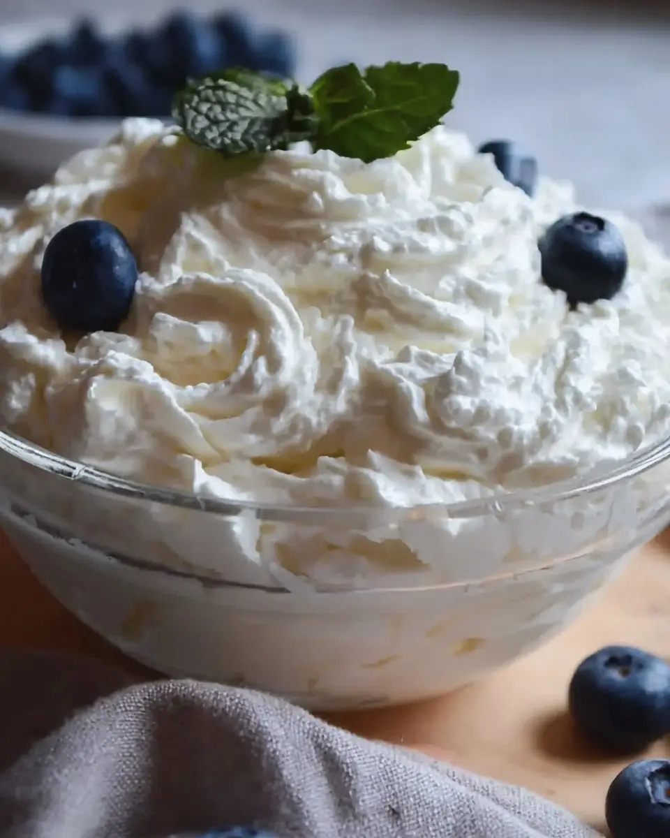A delicious plate of Creamy Greek Yogurt Whipped Cream Recipe High Protein and Easy