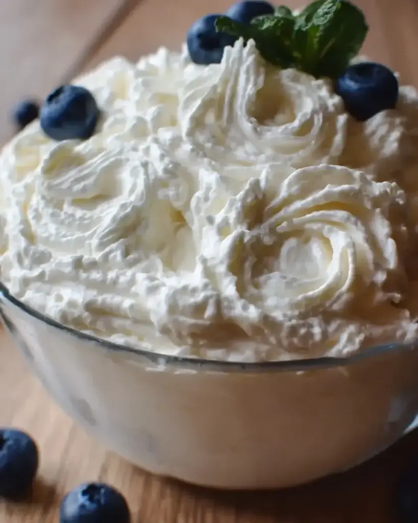 A delicious plate of Creamy Greek Yogurt Whipped Cream Recipe High Protein and Easy