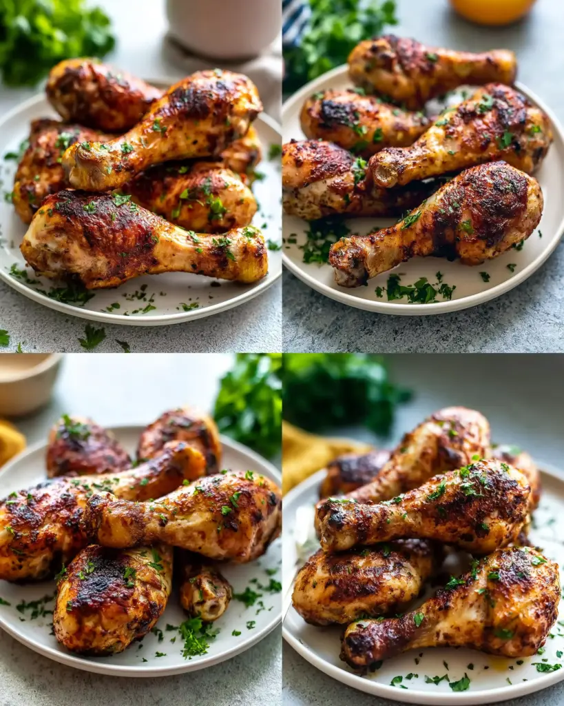 A delicious plate of Crispy Air Fryer Chicken Drumsticks Recipe That's Easy & Delicious