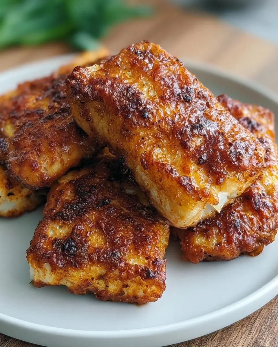 A delicious plate of Crispy Air Fryer Cod Fillets