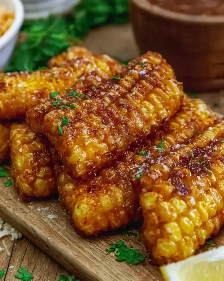 A delicious plate of Crispy Air Fryer Corn Ribs Recipe with Savory Smoked Paprika