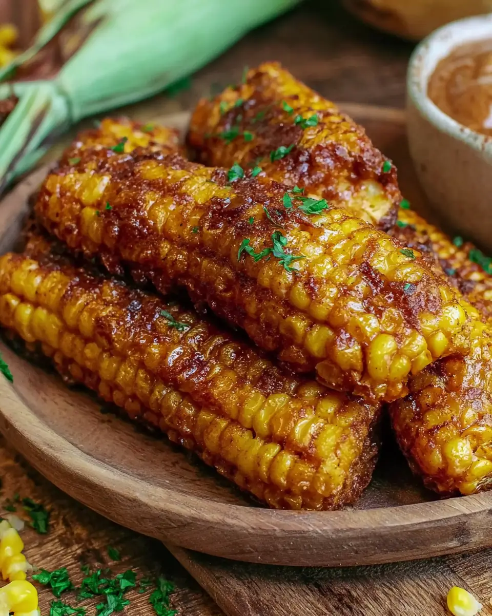 A delicious plate of Crispy Air Fryer Corn Ribs Recipe with Savory Smoked Paprika