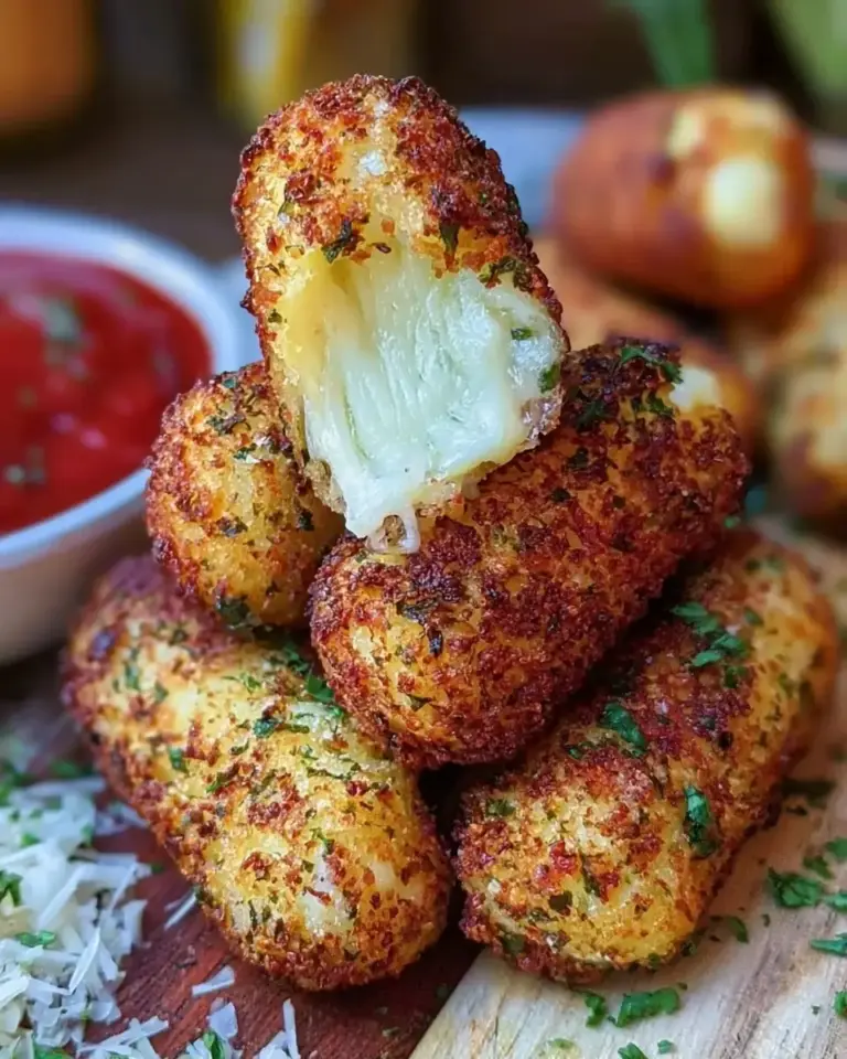 A delicious plate of Crispy Air Fryer Mozzarella Sticks Recipe Easy Homemade Gooey Center