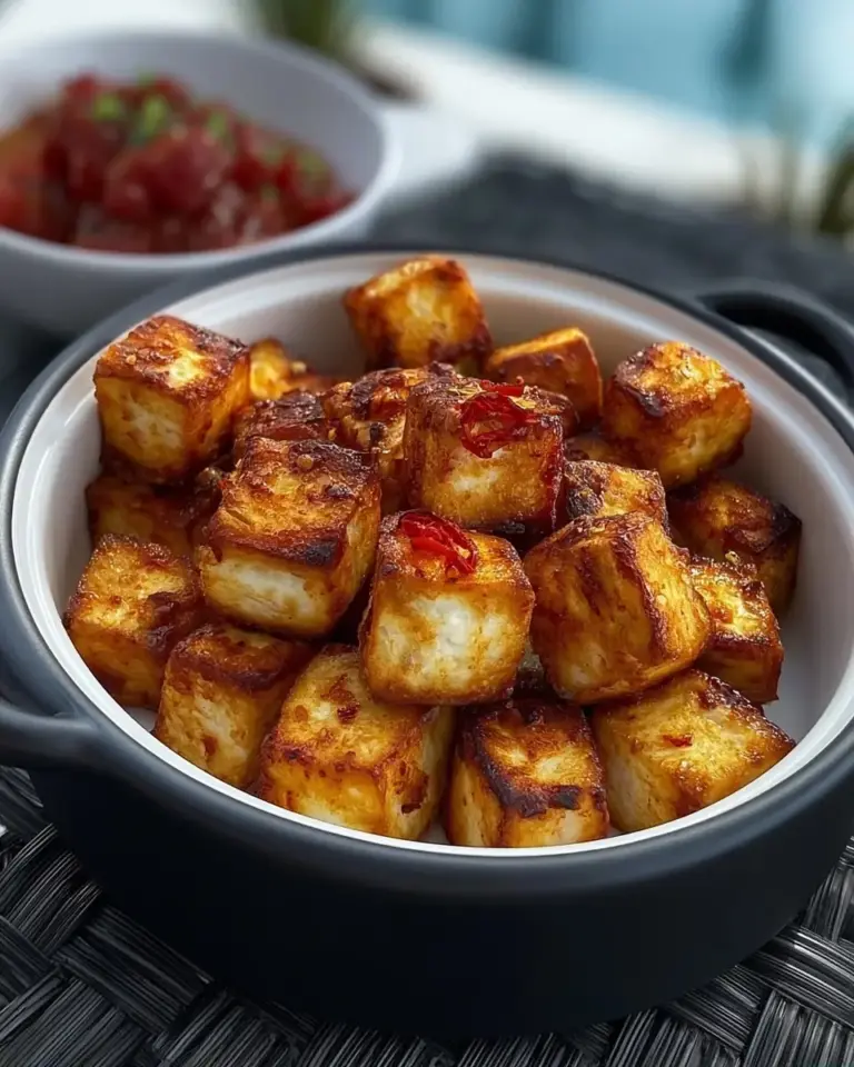 A delicious plate of Crispy Air Fryer Tofu Recipe