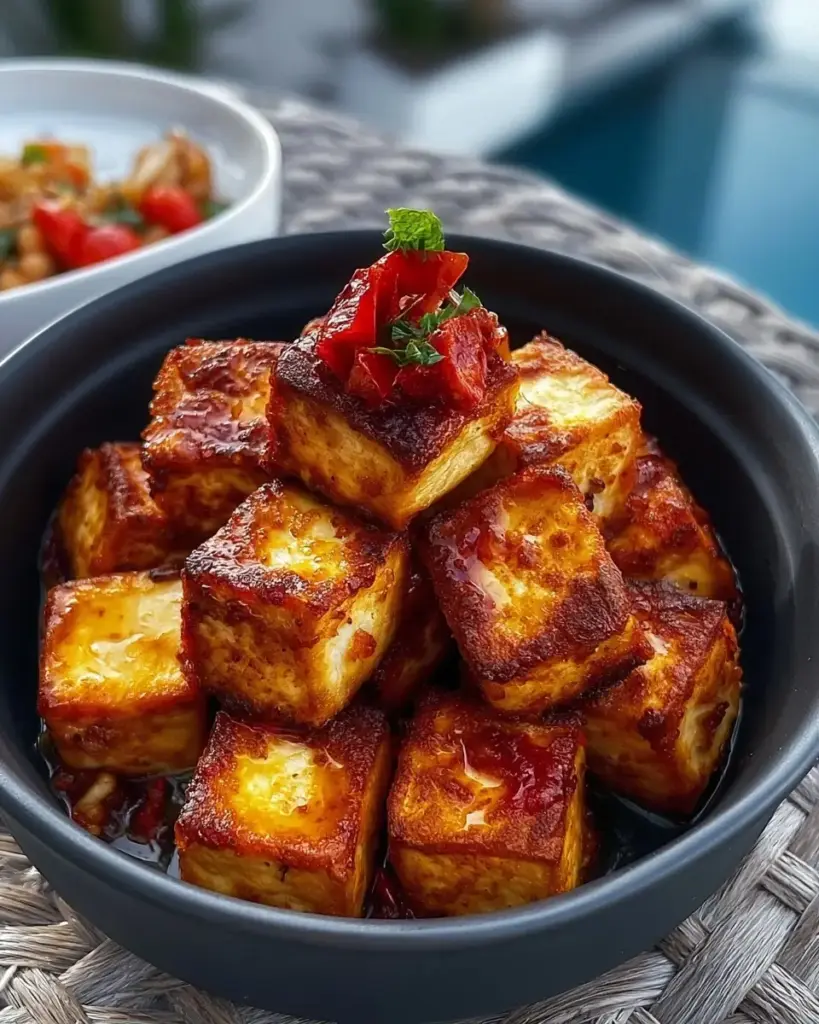 A delicious plate of Crispy Air Fryer Tofu Recipe