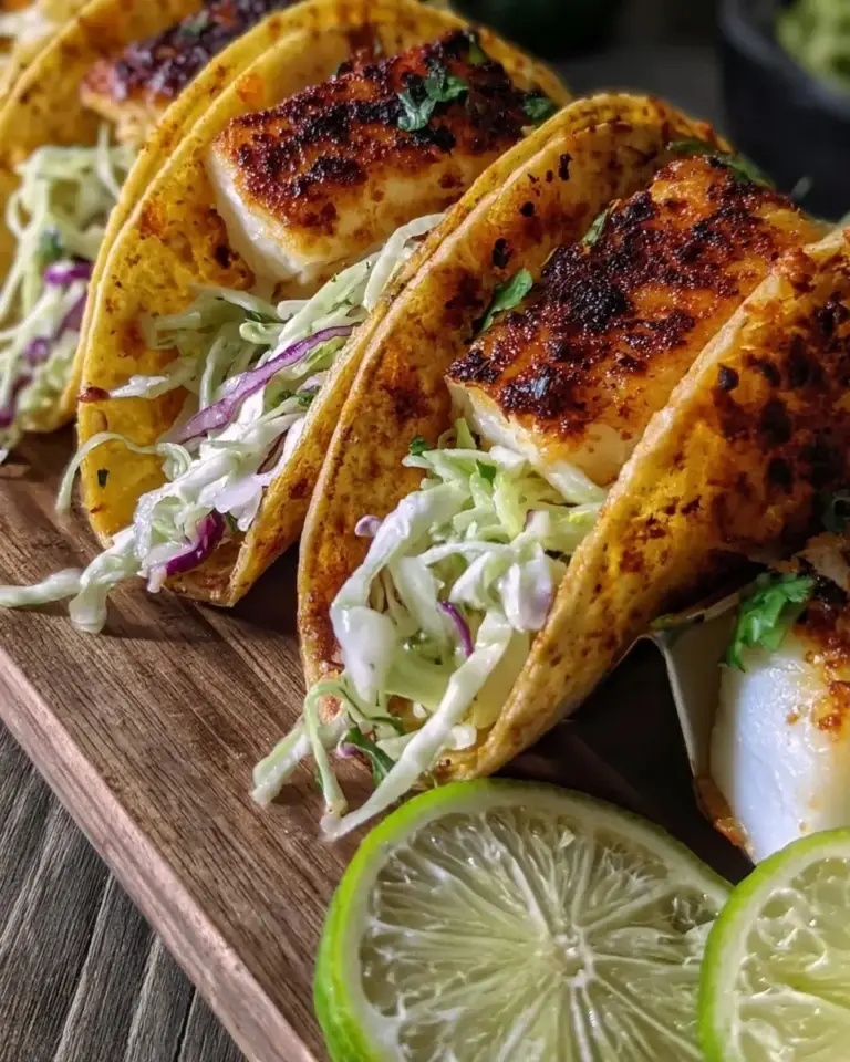 A delicious plate of Crispy Baked Cod Fish Tacos with 35g Protein Easy Healthy Meal Prep