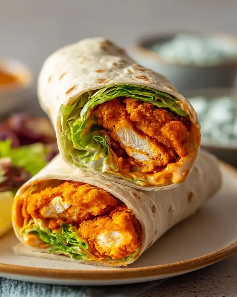 A delicious plate of Crispy Buffalo Chicken Wraps You’ll Crave Every Time!