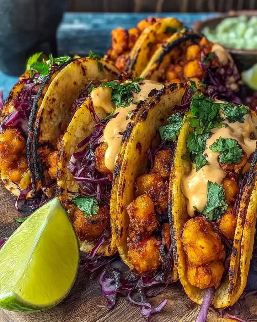 A delicious plate of Crispy Chickpea Tacos