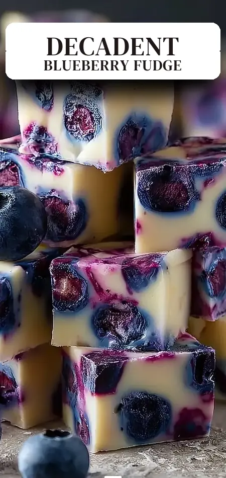 Pinterest pin (Design 2) for Blueberry Fudge Recipe
