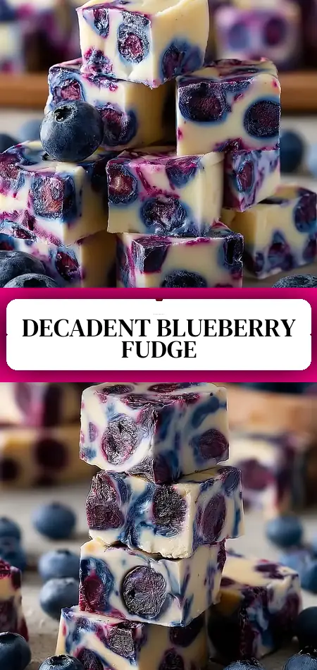 Pinterest pin (Design 3) for Blueberry Fudge Recipe