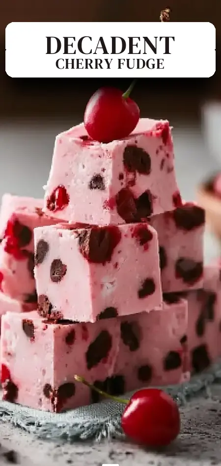 Pinterest pin (Design 2) for Cherry Garcia Fudge: The Ultimate No-Bake Recipe for Creamy Bliss