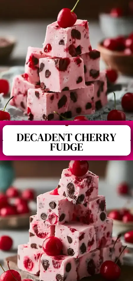 Pinterest pin (Design 3) for Cherry Garcia Fudge: The Ultimate No-Bake Recipe for Creamy Bliss