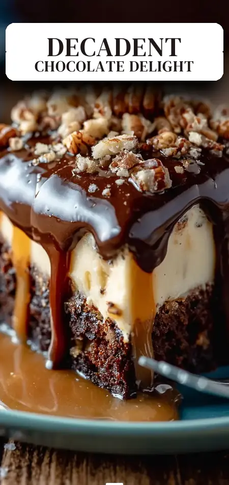 Pinterest pin (Design 2) for German Chocolate Poke Cake