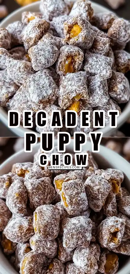 Pinterest pin (Design 1) for Butterfinger Puppy Chow: Irresistible No-Bake Snack Bliss