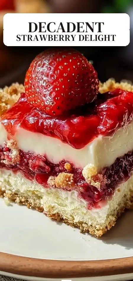 Pinterest pin (Design 2) for Strawberry Cheesecake Dump Cake